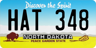 ND license plate HAT348