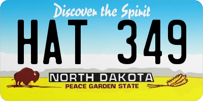 ND license plate HAT349