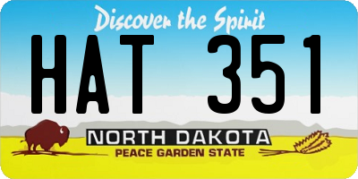 ND license plate HAT351