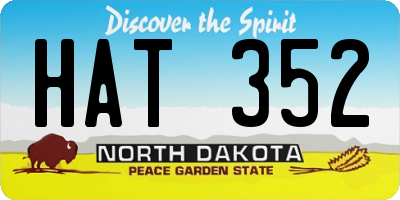 ND license plate HAT352