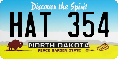 ND license plate HAT354