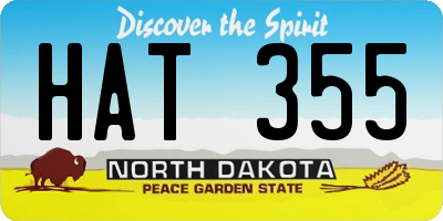 ND license plate HAT355