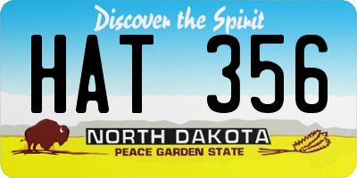 ND license plate HAT356