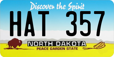 ND license plate HAT357