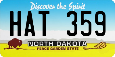 ND license plate HAT359