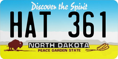 ND license plate HAT361