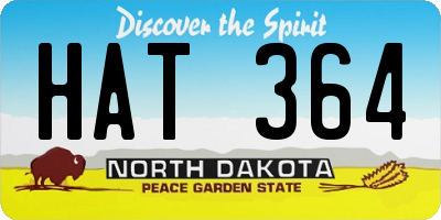 ND license plate HAT364