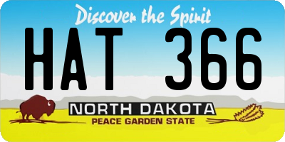 ND license plate HAT366