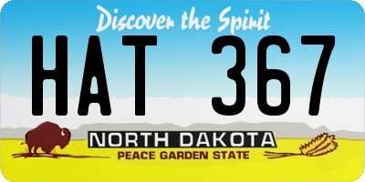 ND license plate HAT367