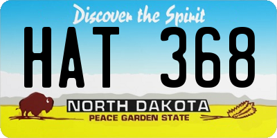 ND license plate HAT368