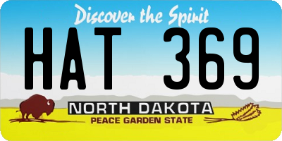 ND license plate HAT369