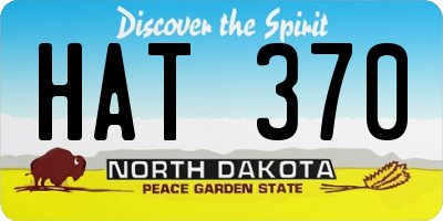 ND license plate HAT370