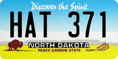 ND license plate HAT371