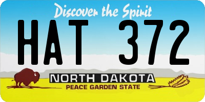 ND license plate HAT372