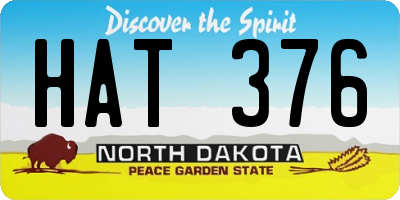 ND license plate HAT376