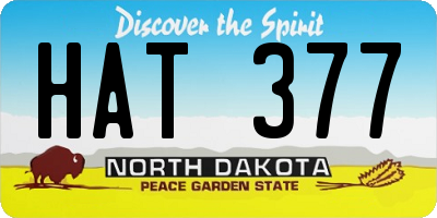 ND license plate HAT377