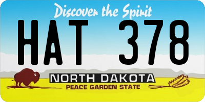 ND license plate HAT378