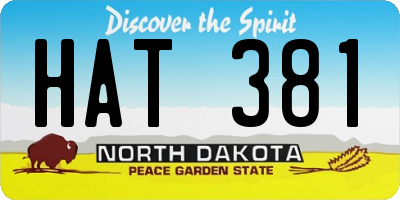 ND license plate HAT381