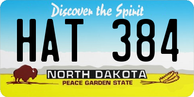 ND license plate HAT384