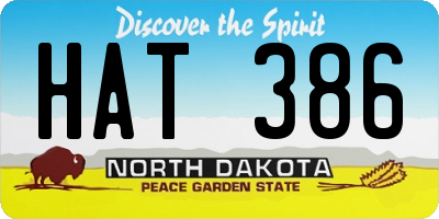 ND license plate HAT386