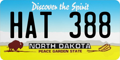 ND license plate HAT388