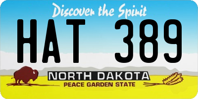 ND license plate HAT389