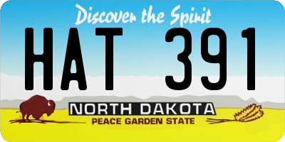 ND license plate HAT391