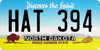 ND license plate HAT394