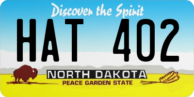 ND license plate HAT402