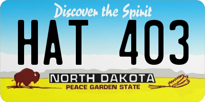 ND license plate HAT403