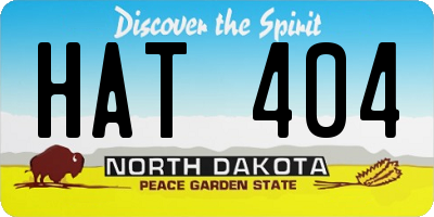 ND license plate HAT404