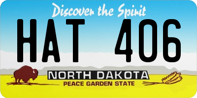 ND license plate HAT406