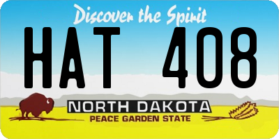 ND license plate HAT408