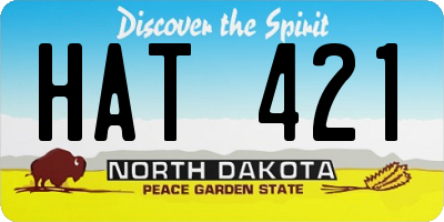 ND license plate HAT421