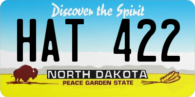 ND license plate HAT422