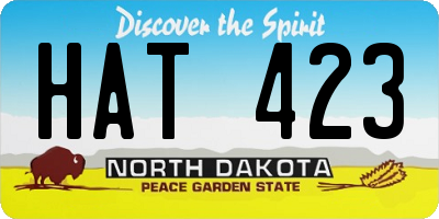 ND license plate HAT423