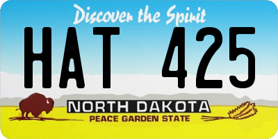 ND license plate HAT425