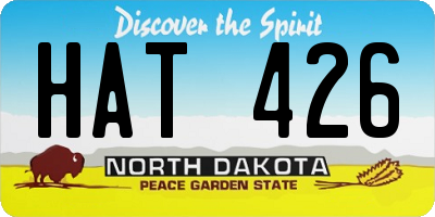 ND license plate HAT426