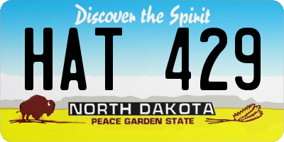 ND license plate HAT429