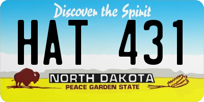 ND license plate HAT431