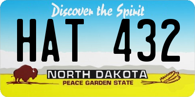 ND license plate HAT432