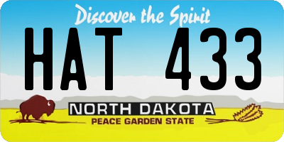 ND license plate HAT433