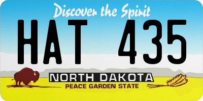 ND license plate HAT435