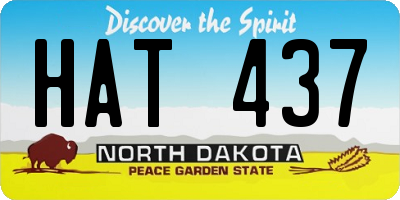 ND license plate HAT437