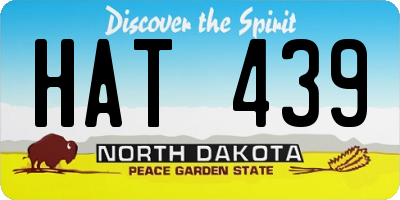 ND license plate HAT439