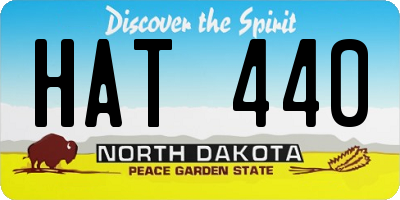 ND license plate HAT440