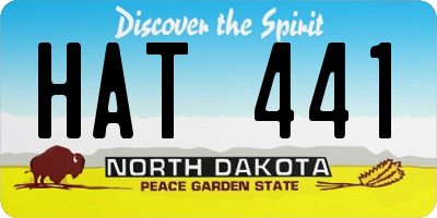 ND license plate HAT441