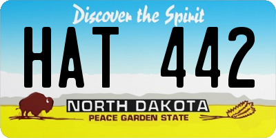 ND license plate HAT442