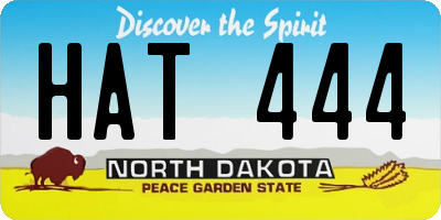 ND license plate HAT444