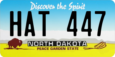 ND license plate HAT447